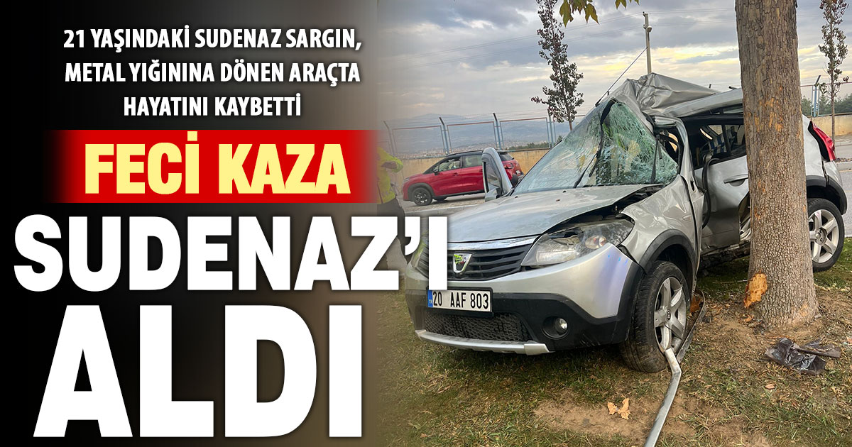 Ağaca çarpıp ikiye bölünen otomobilin genç sürücüsü hayatını kaybetti  