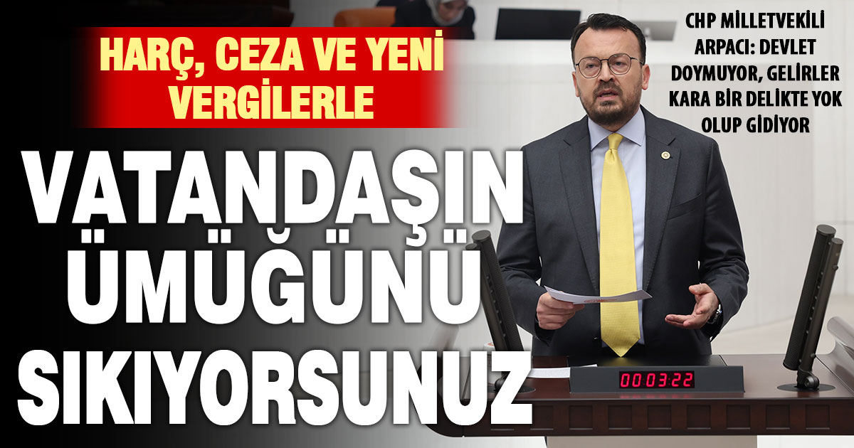 CHP Milletvekili Arpacı TBMM Genel Kurulu’nda vergi eleştirisi yaptı