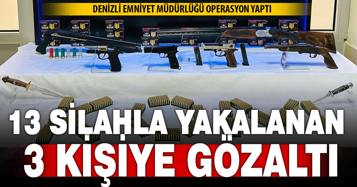 Denizli polisinden ruhsatsız silah operasyonu: 3 şüpheli yakalandı