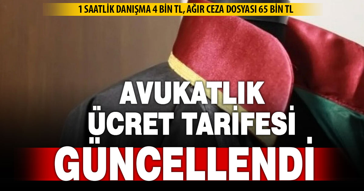 Avukatlık asgari ücret tarifesinde fiyatlar yeniden belirlendi