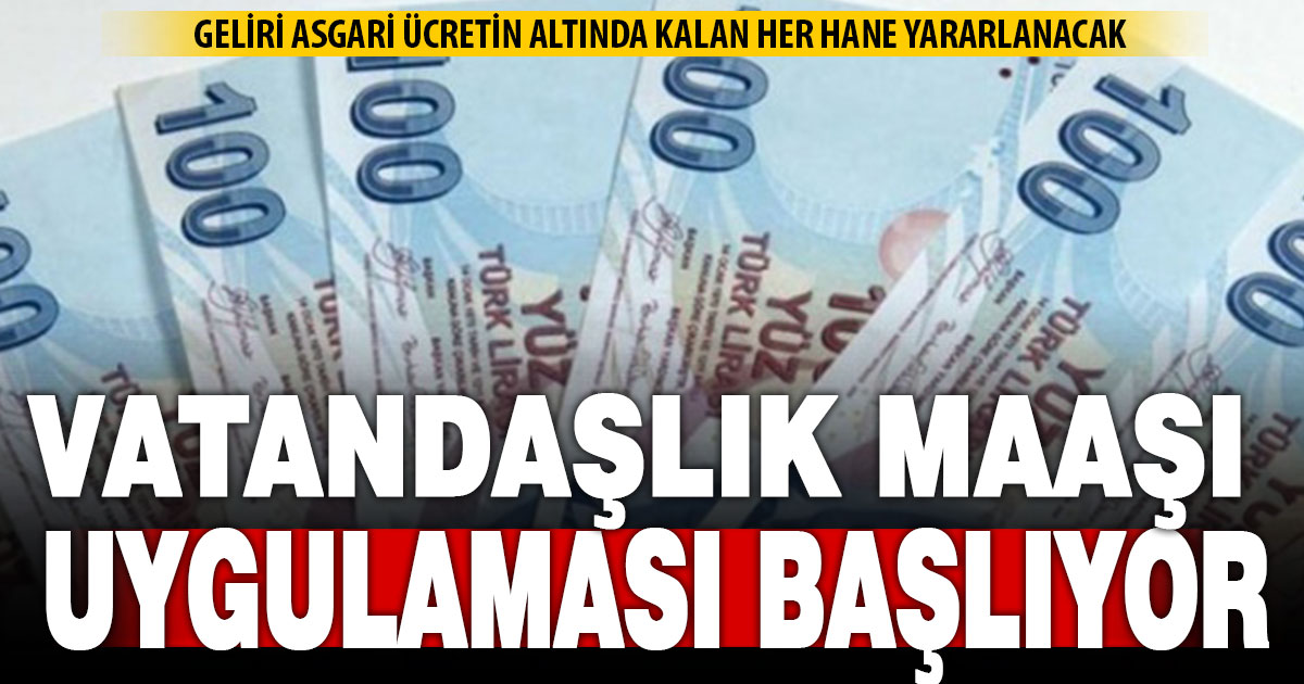 Vatandaşlık maaşı diye bilinen sistem uygulamaya başlıyor