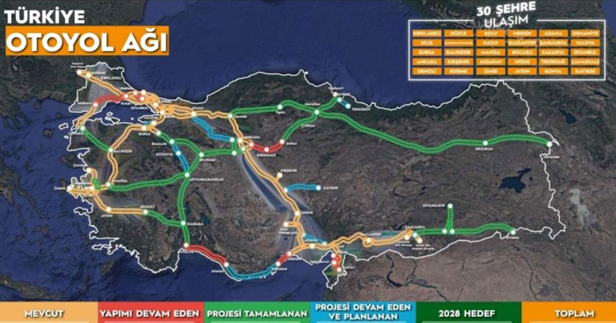 Denizli-Bursa yolunda Kütahya bölgesinde otoyol hazırlığı