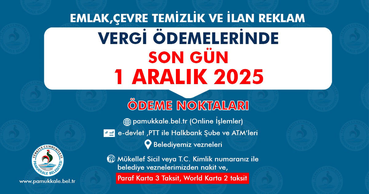 Pamukkale Belediyesi’nden vergi uyarısı