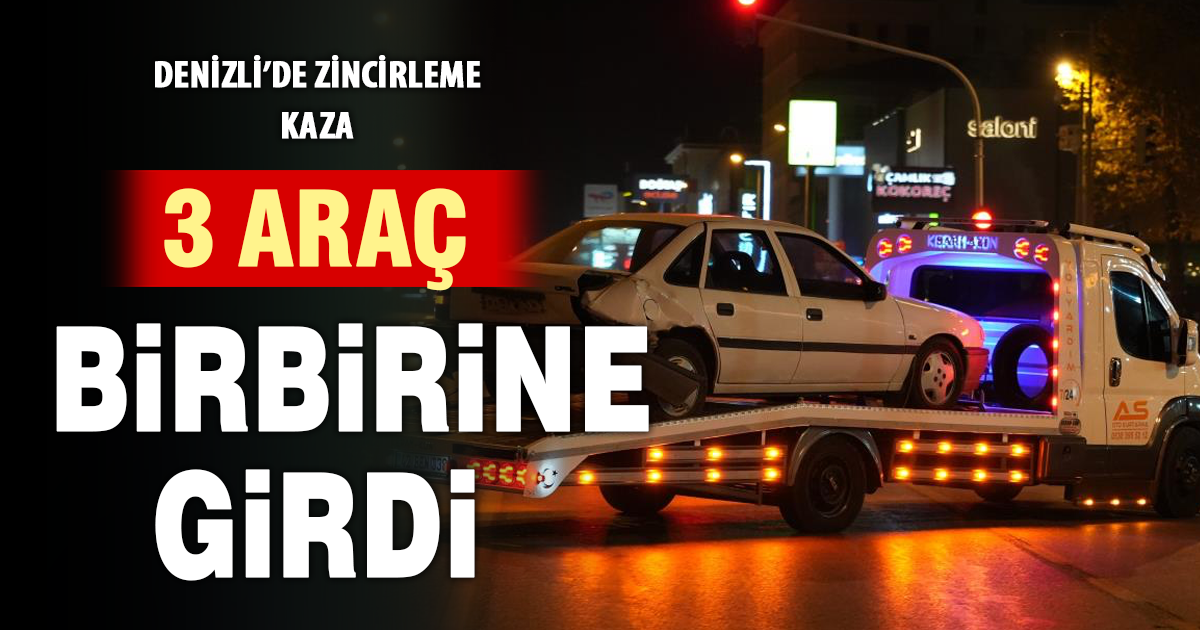  Kontrolden çıkan otomobil zincirleme kazaya neden oldu