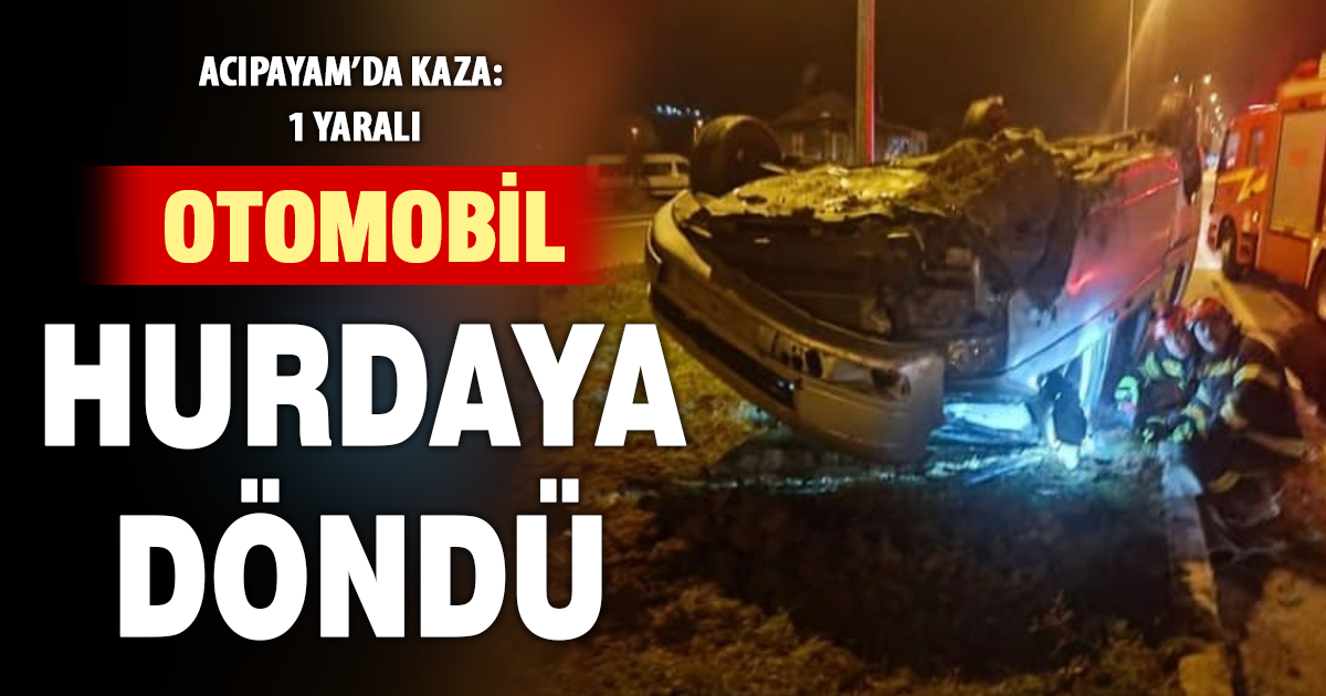 Yoldan çıkan otomobil ters döndü; 1 yaralı 