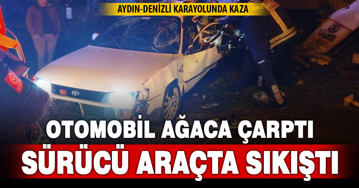 Araçta sıkışan sürücüyü itfaiye ekipleri kurtardı 