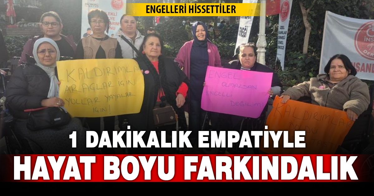 Denizlili vatandaşlar engelli bireylerin yaşadıkları zorlukları ‘1 Dakika Özel İnsan’ etkinliğinde hisseti 