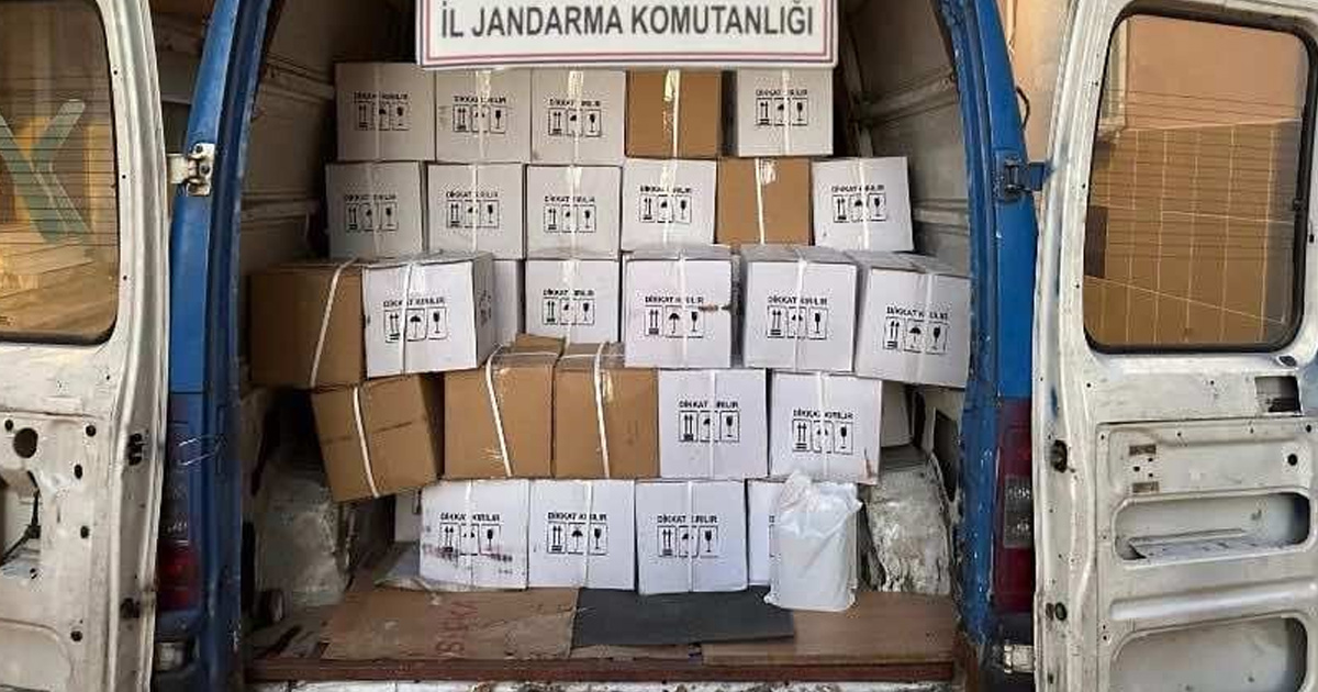 Piyasa değeri yaklaşık 1.3 milyon TL kaçak etil alkol ele geçirildi