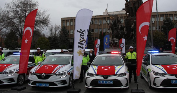 Uşak’ta emniyet ve jandarma teşkilatına 47 yeni araç