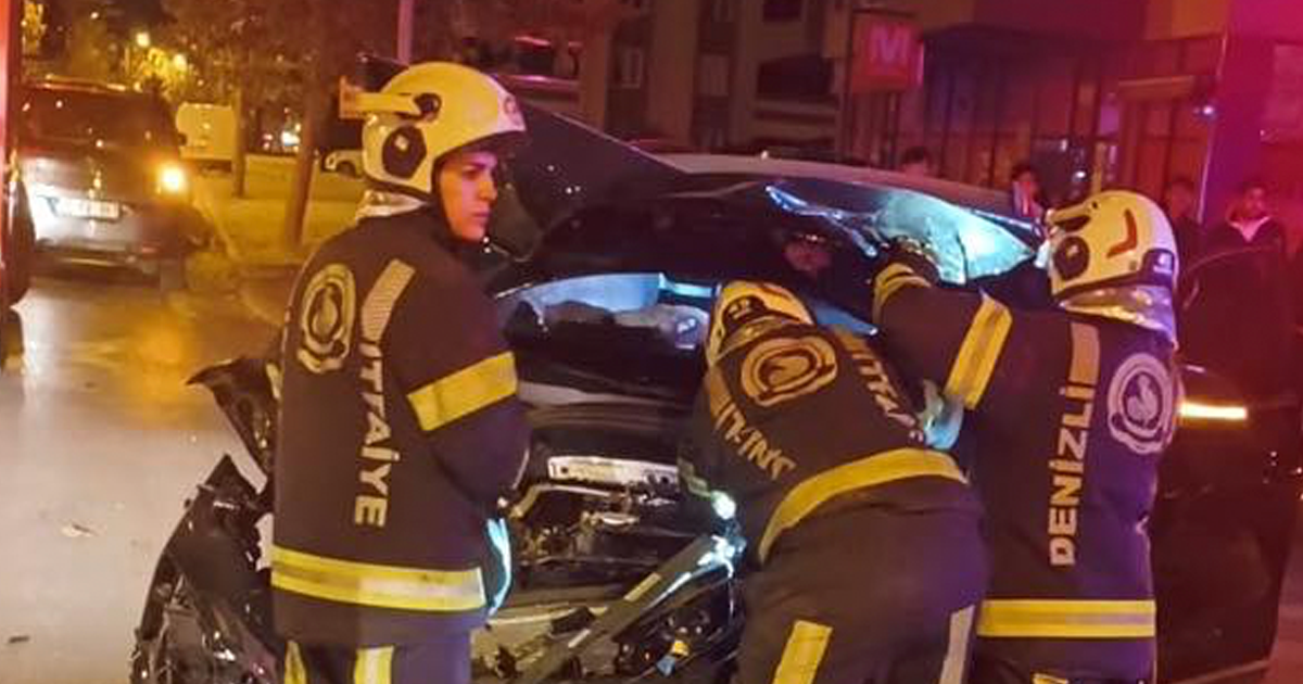 Denizli’de trafik kazası: 2 yaralı