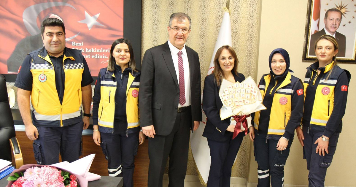 112 acil sağlık hizmetleri haftasında başhekimlikten sağlık müdürlüğüne ziyaret