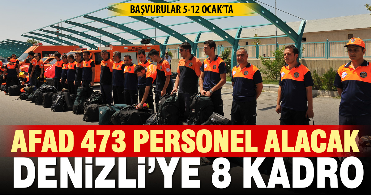 AFAD 473 sözleşmeli personel alacak, Denizli’ye 8 kadro