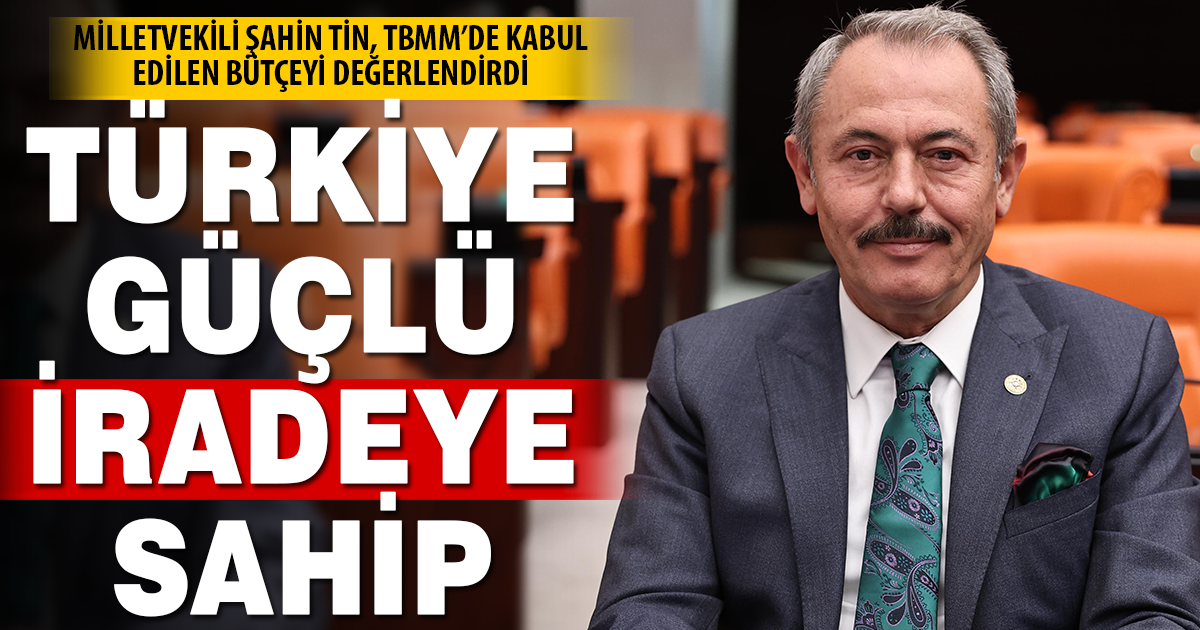 Milletvekili Şahin Tin, TBMM’de kabul edilen bütçeyi değerlendirdi
