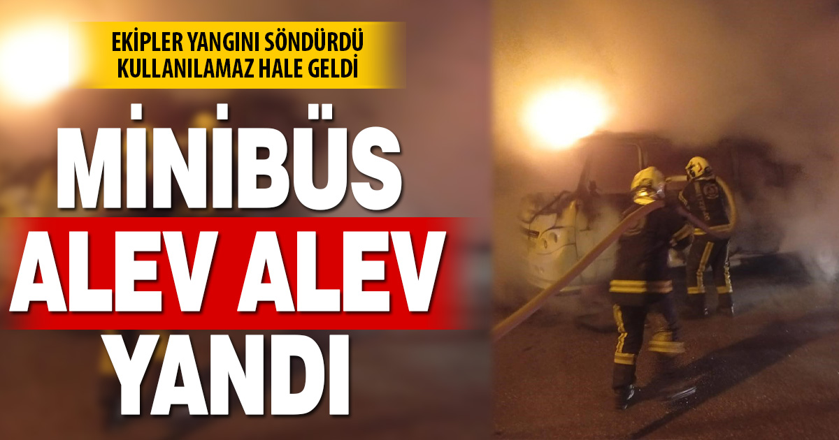Park halindeki minibüs alev aldı