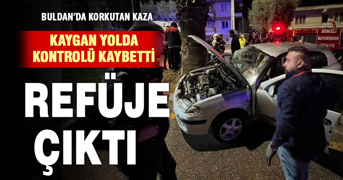 Yağışın neden olduğu kaza ucuz atlatıldı