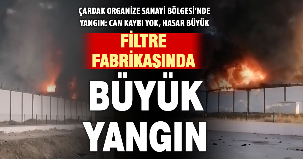 Çardak OSB’de filtre deposunun fabrikasında yangın çıktı