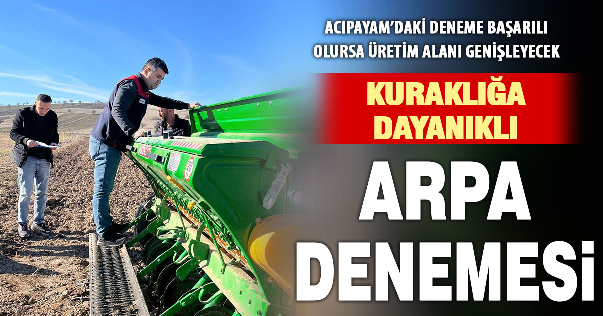Acıpayam’da kuraklığa dayanıklı arpa denemesi başladı