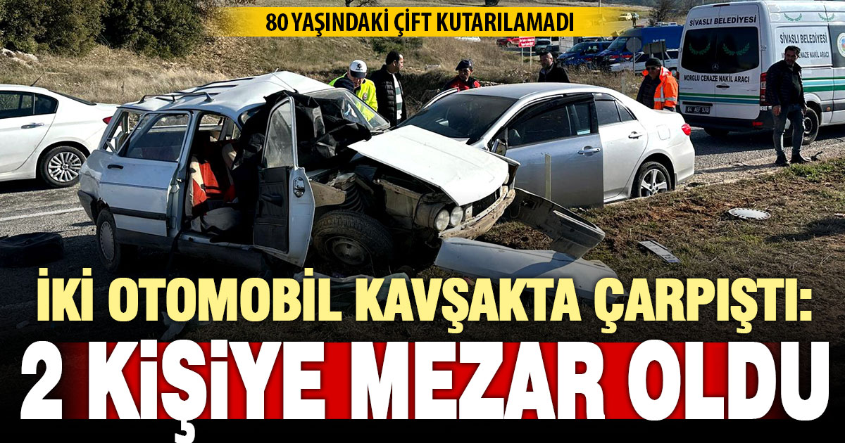 İki otomobilin çarpıştığı kazada yaşlı çift hayatını kaybetti