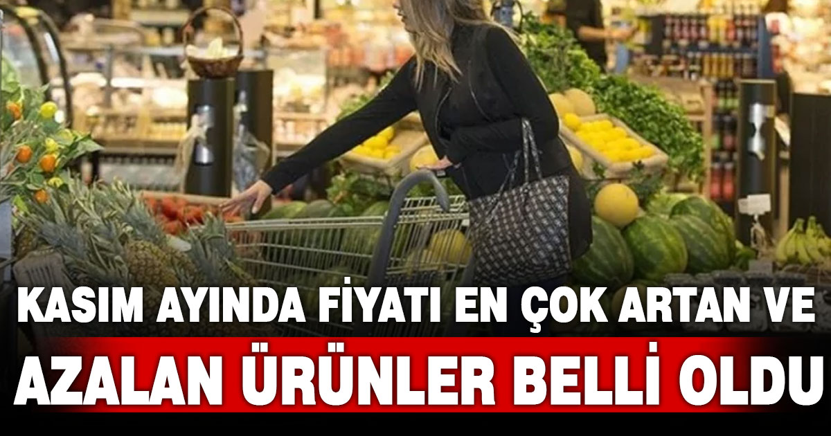 Kasım ayında fiyatı en çok artan ve azalan ürünler belli oldu