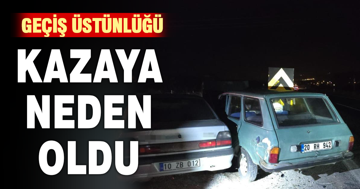 Buldan’da iki otomobil çarpıştı; 2 yaralı