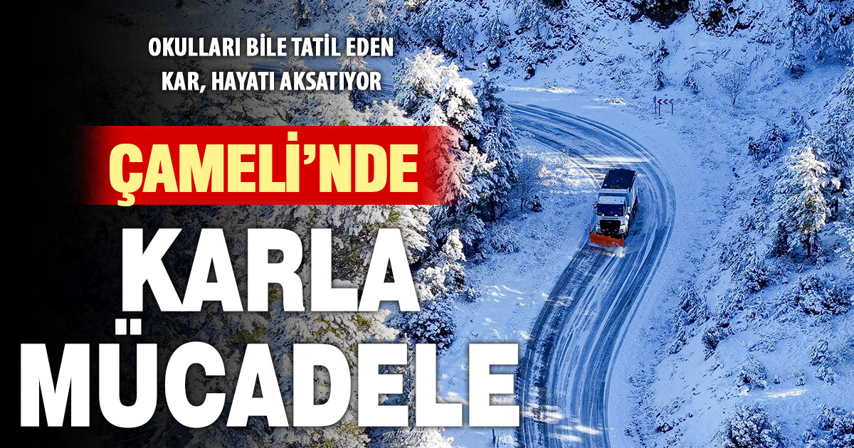 Çameli’nde etkili olan karla mücadele sürüyor