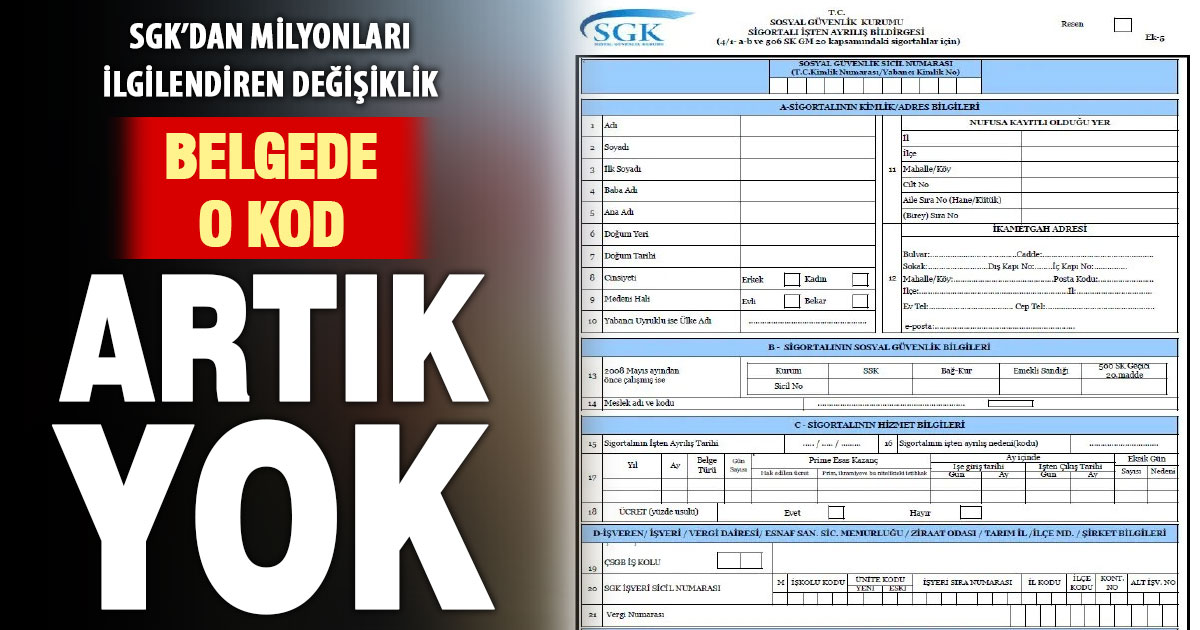 e-Devlet’te işten çıkış kodları kaldırıldı