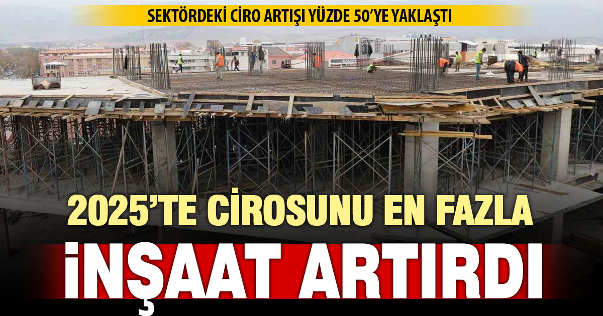2025’te cirosunu en çok artıran sektör yüzde 47,6 ile inşaat oldu
