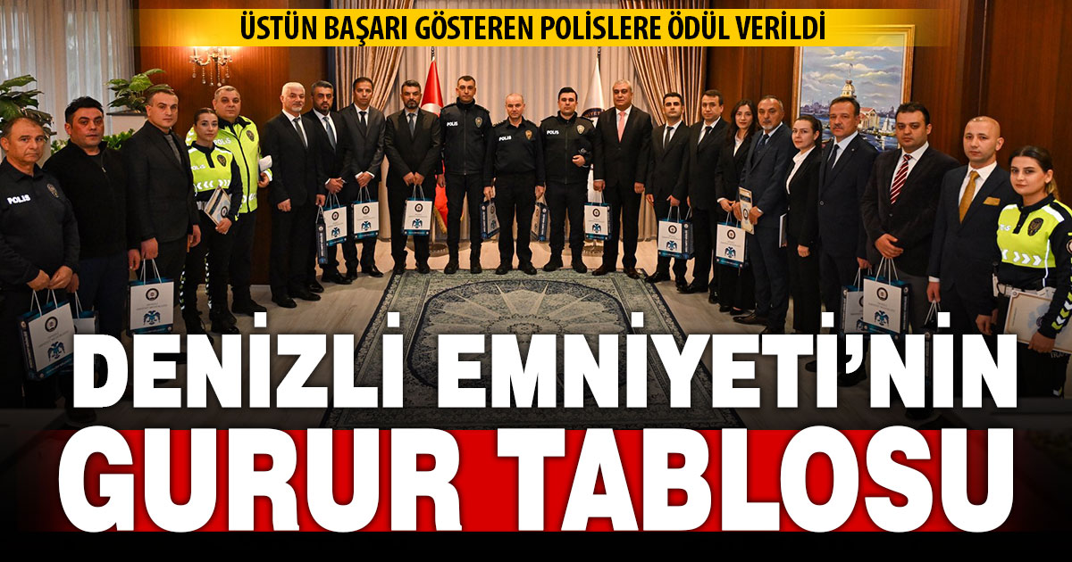 Denizli Emniyet Müdürlüğü’nde üstün başarılı polislere ödül