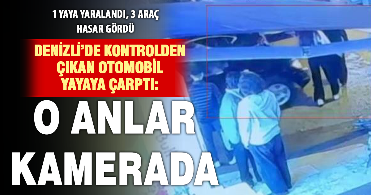 Aniden hareket eden otomobil yaya ve araçların arasına daldı