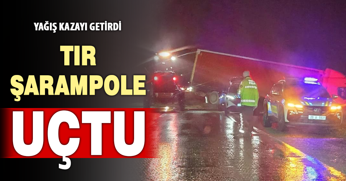 Tır şarampole uçtu