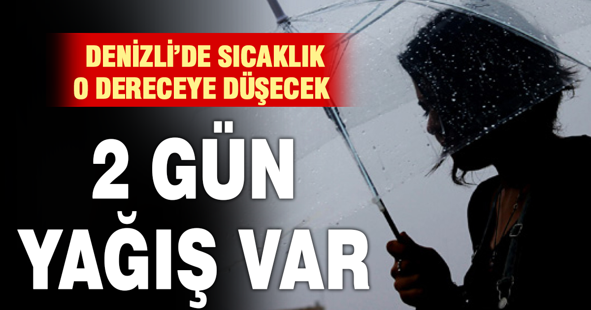 Denizli’de sıcaklık 0 dereceye düşecek, 2 gün yağış var