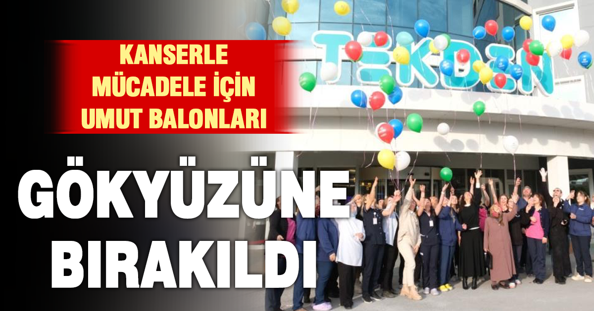 Özel Tekden Hastanesi kansere farkındalık için gökyüzünü renklendirdi 