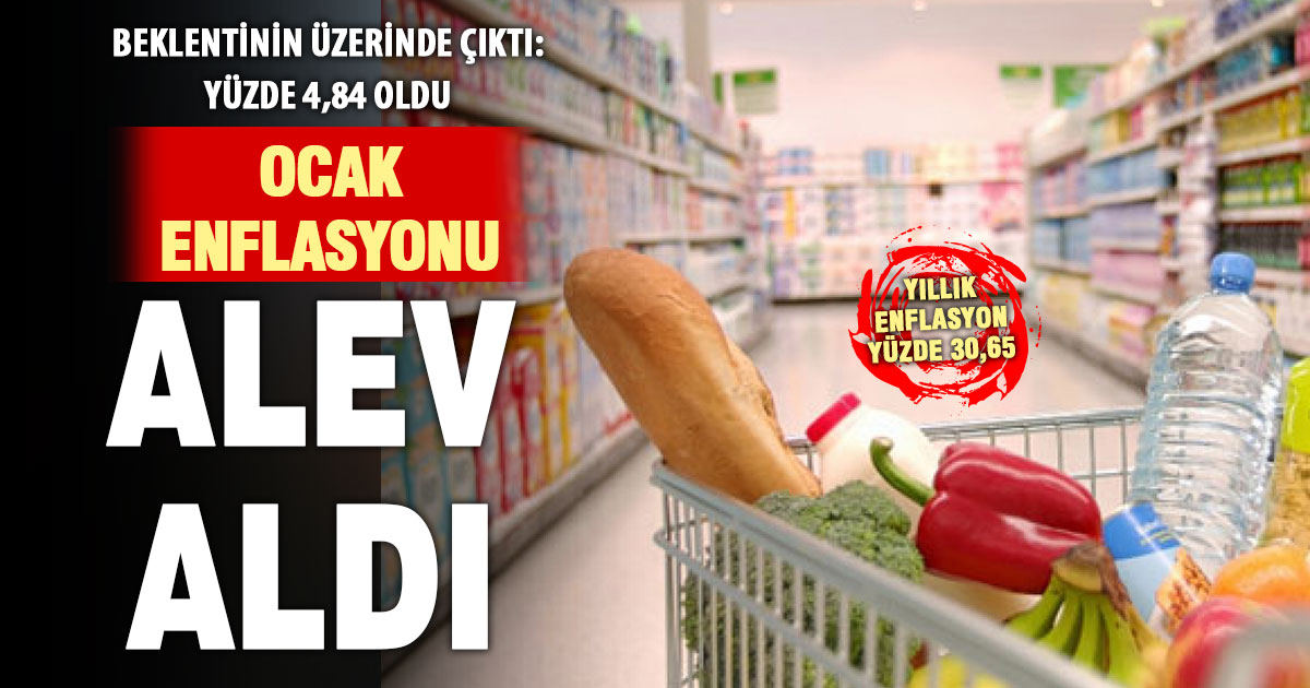 Ocak enflasyonu beklentinin üzerinde çıktı: Yüzde 4,84 oldu