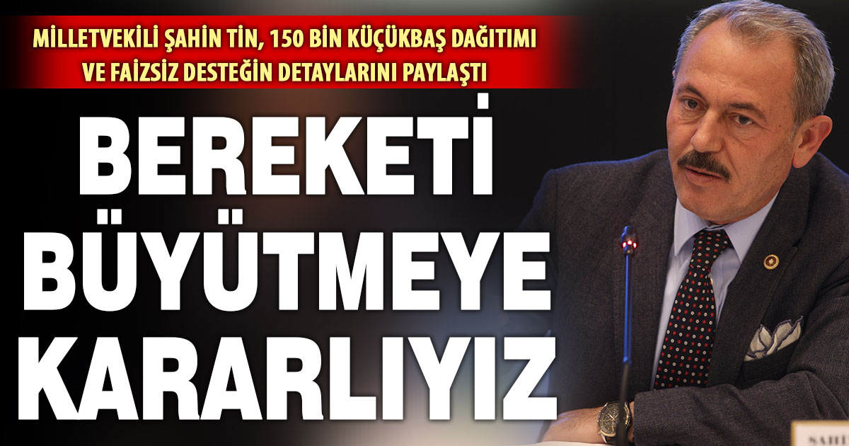 Milletvekili Şahin Tin’den ‘küçükbaş desteği’ projesi açıklaması