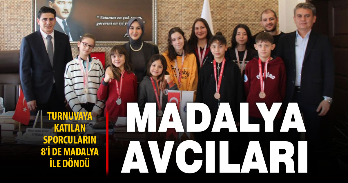 Çallı sporcular 8 sporcu ile katıldığı turnuvada 8 madalya aldı
