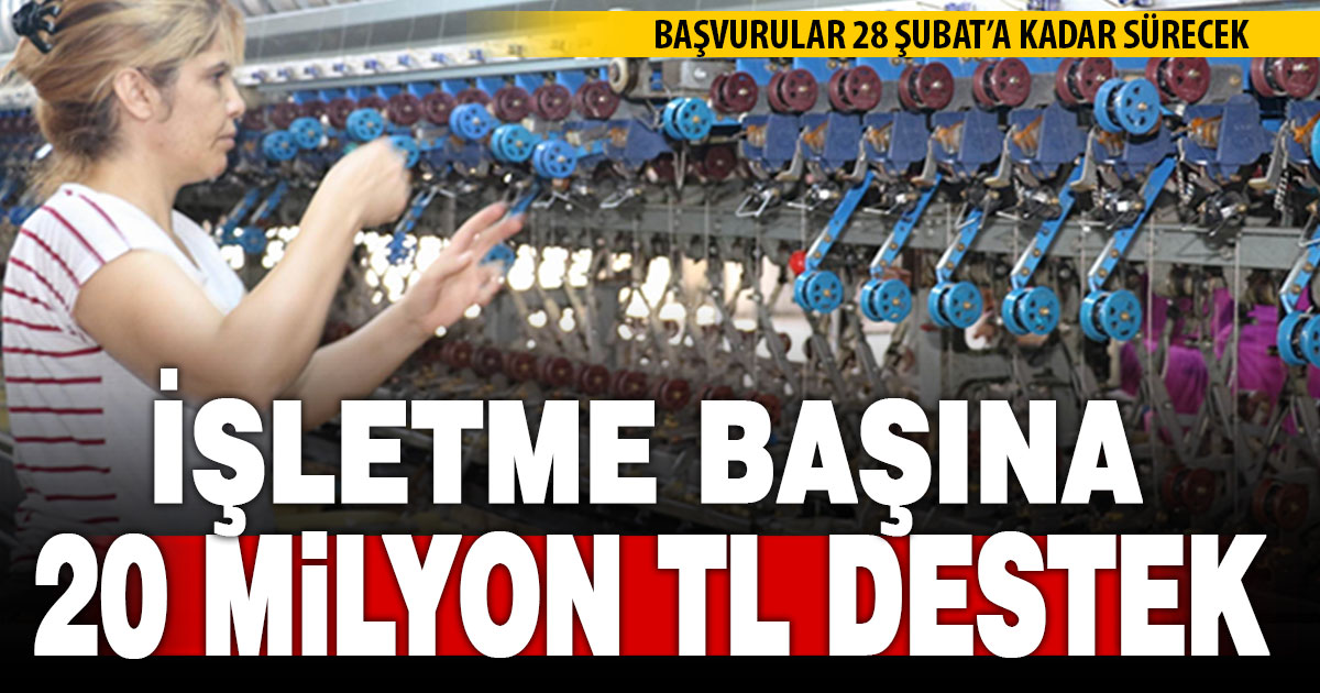 KOBİ’lere kapasite geliştirme desteği kapsamında 20 milyon TL’ye kadar destek
