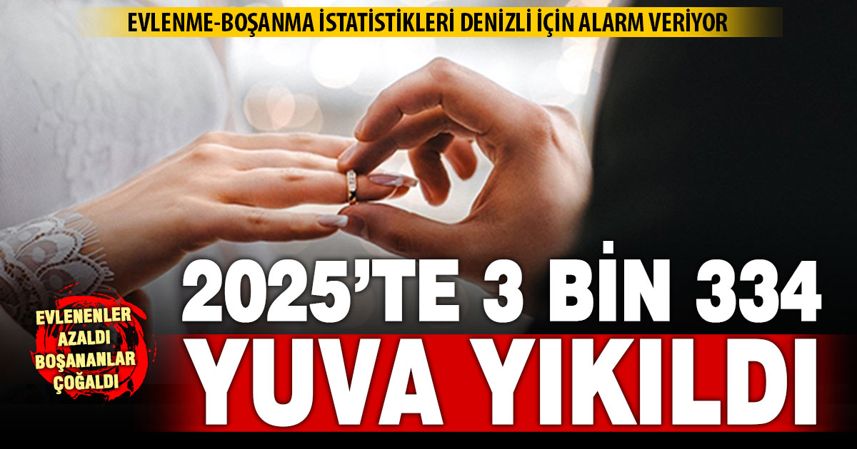 Denizli’de 2025 verileri alarm veriyor: Evlilikler azalıyor, boşananlar artıyor