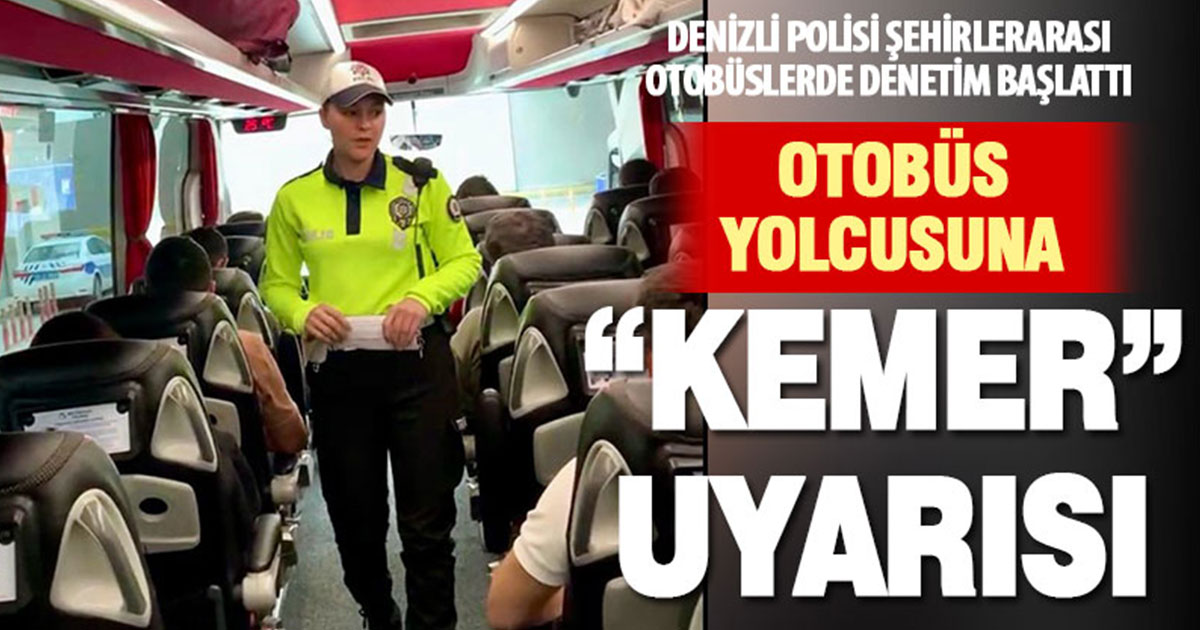 Polisten bayram yolcularına otobüste emniyet kemeri uyarısı  