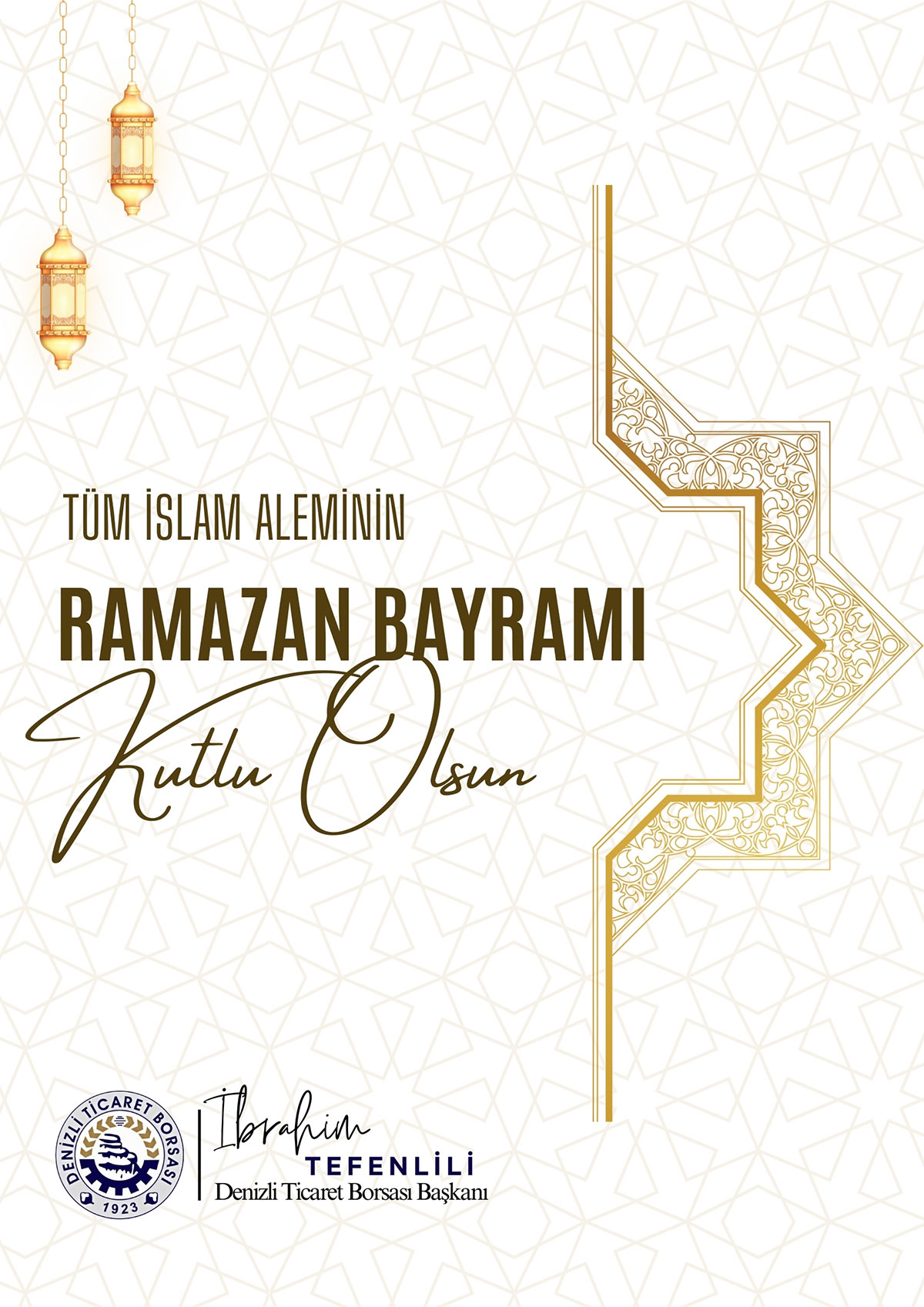 Denizli Ticaret Borsası Ramazan Bayramı Kutlama İlanı