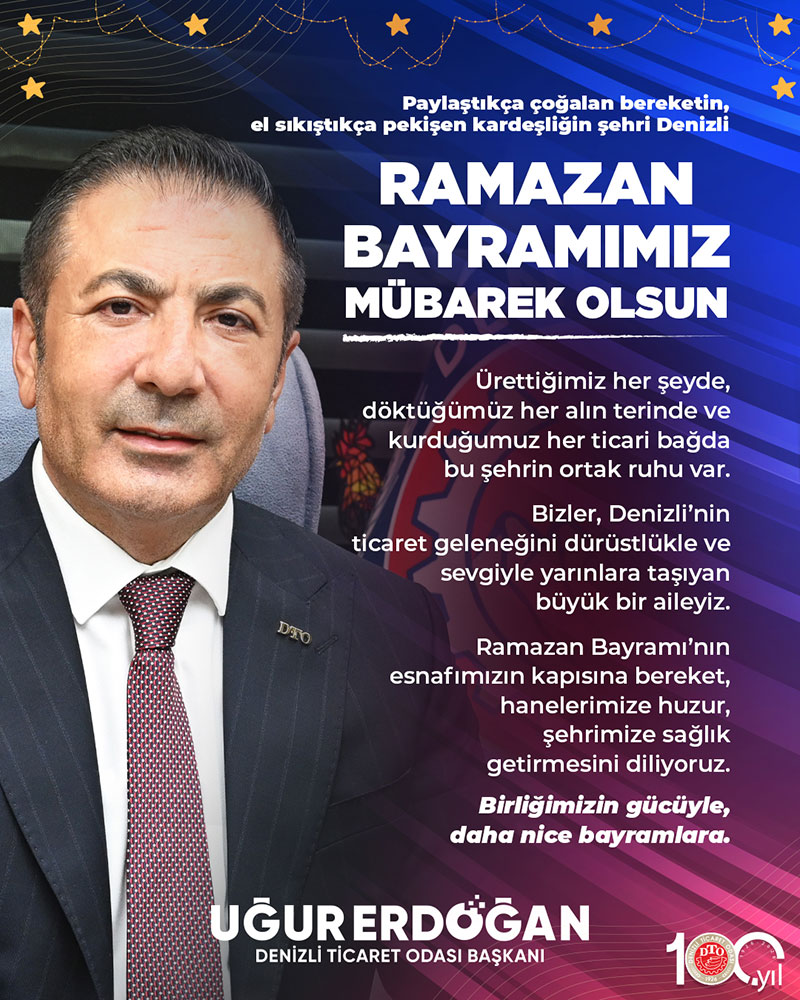 Denizli Ticaret Odası Ramazan Bayramı kutlama ilanı