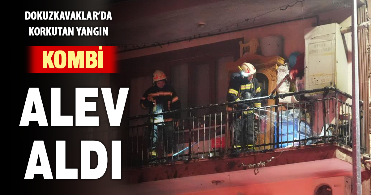 Balkondaki kombiden çıkan yangın mahalle sakinlerini korkuttu 