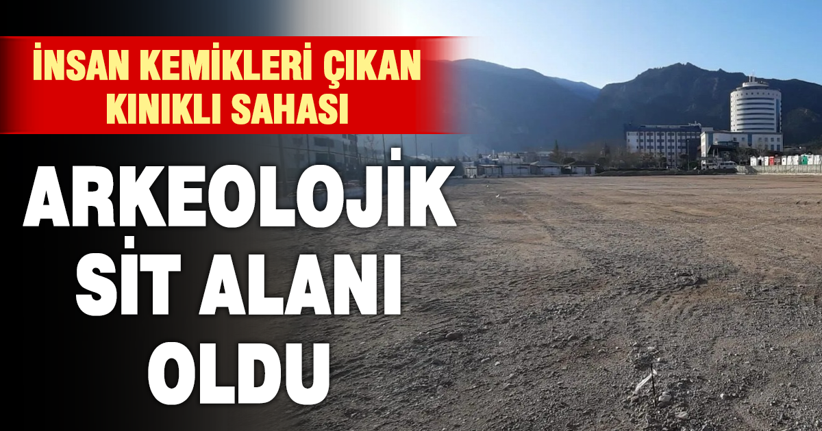 Kınıklı futbol sahasında Roma dönemi mezar bulundu, alan III. derece arkeolojik sit olarak tescillendi