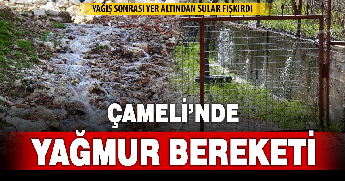 Çameli’nde yağış sonrası yer altından sular fışkırdı