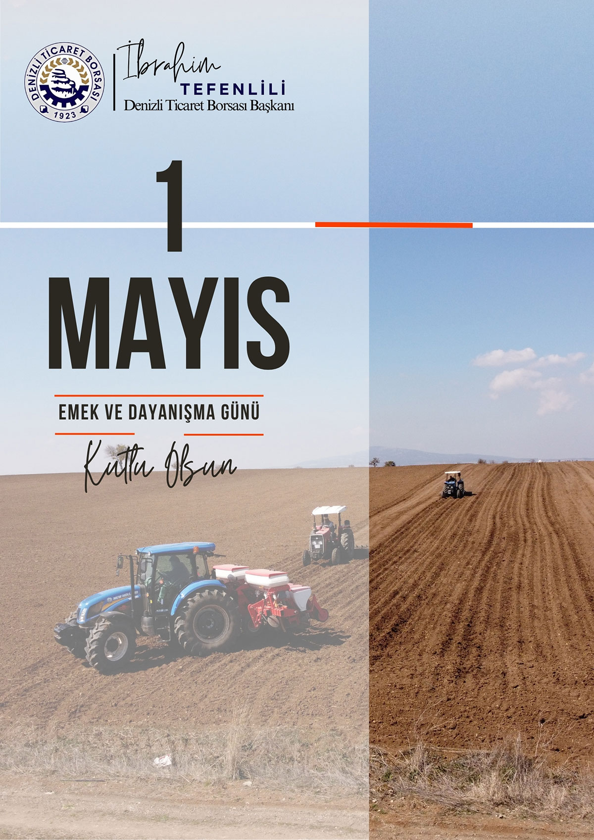 Denizli Ticaret Borsası 1 Mayıs Emek ve Dayanışma Günü kutlama ilanı