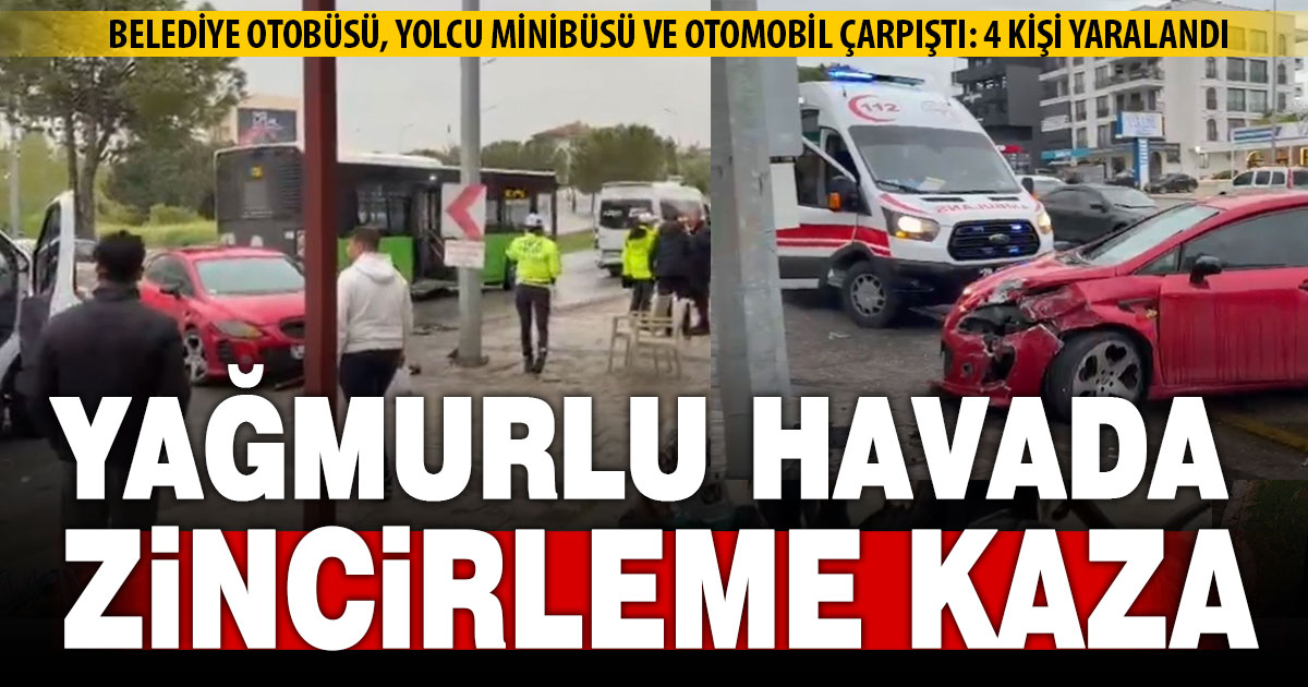 Denizli’de zincirleme trafik kazası: 4 yaralı  