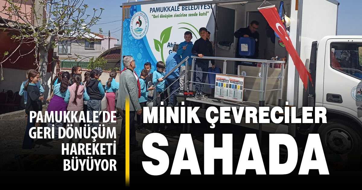 PAMUKKALE BELEDİYESİ MOBİL ATIK TOPLAMA ARACI AKHAN MAHALLESİ’NDEYDİ