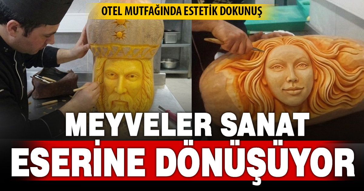 Karpuz ve bal kabağıyla mutfağı sanat atölyesine çeviriyor 