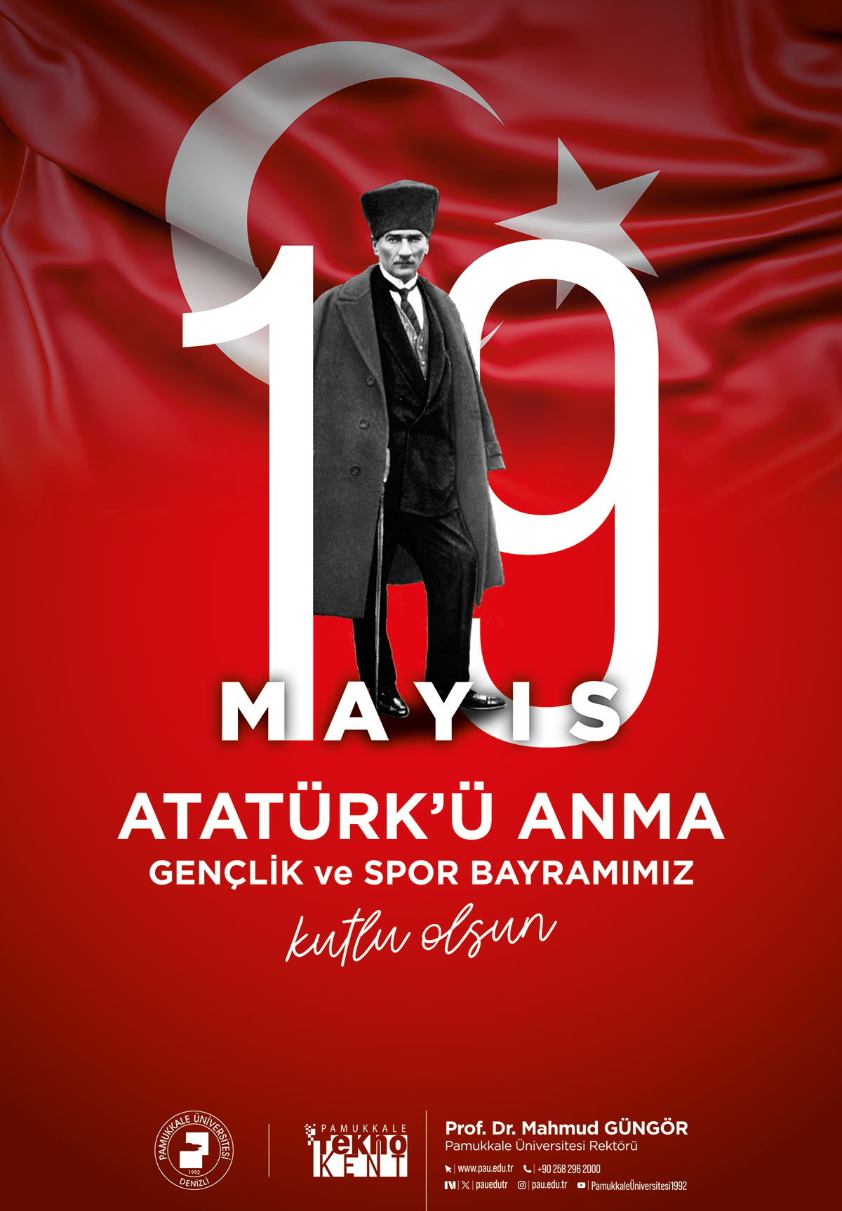 Pamukkale Üniversitesi 19 Mayıs Atatürk’ü Anma, Gençlik ve Spor Bayramı kutlama ilanı