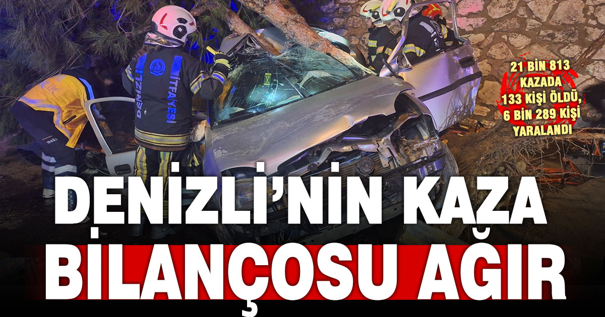 2025’te Denizli’deki 21 bin 813 kazada 133 kişi öldü, 6 bin 289 kişi yaralandı