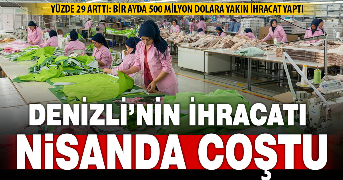 Denizli’nin nisan ihracatı yüzde 28,7 artış ile parladı